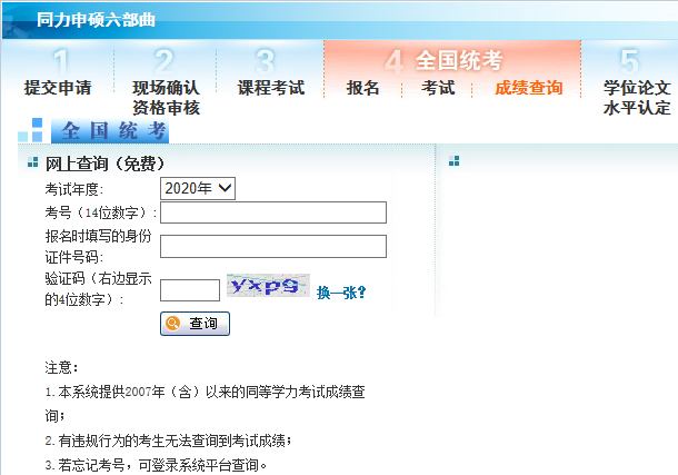 同等學力申碩成績查詢