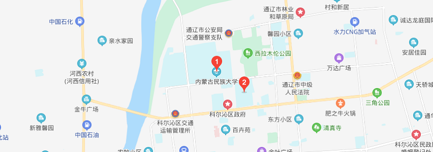 內(nèi)蒙古民族大學(xué)學(xué)校地圖