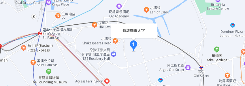 英國倫敦城市大學學校地圖 英國倫敦城市大學學校地圖