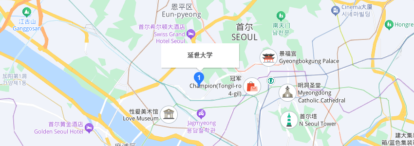 韓國延世大學學校地圖 韓國延世大學學校地圖